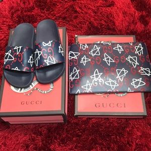 Gucci slides and purse set